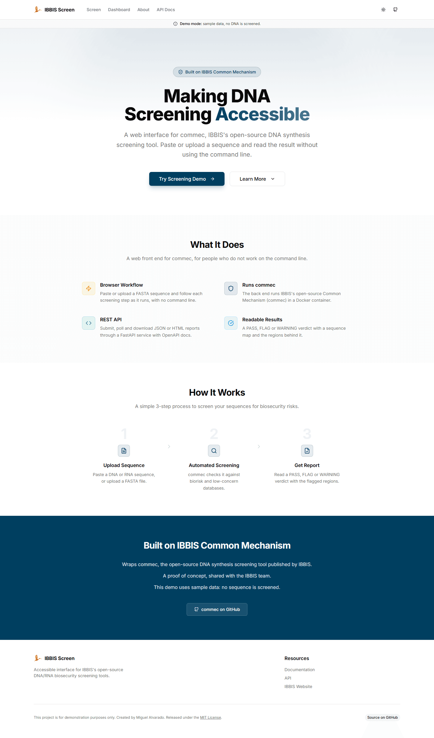 Landing page: what the interface does and how a screen runs
